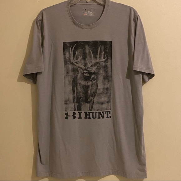 Under Armour Men’s “I Hunt” Gray Short Sleeve T Shirt Crew Neck Size L - Picture 1 of 10